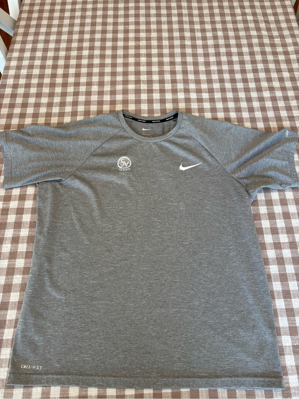 Nike Gray Short Sleeve Dri-FIT Tee with White Swoosh